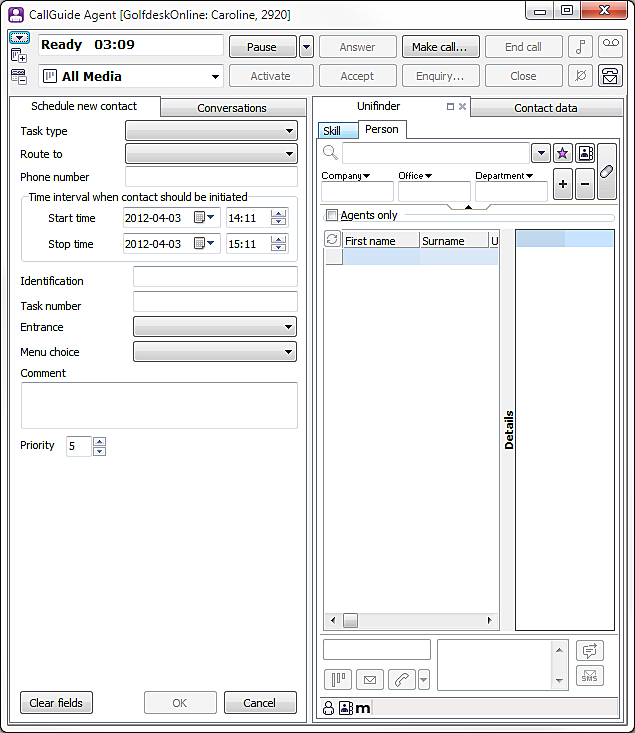 Hide-display the support functions area A